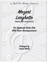 Mozart Larghetto for Advanced Violin Solo P.O.D cover